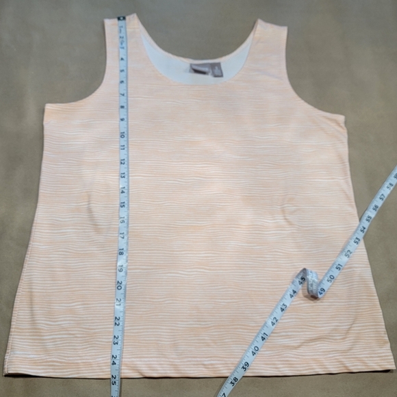 Chico's Size 3 (XL/16) Peach & White Abstract Striped Tank Top, Exc. Used Cond. - Picture 9 of 12